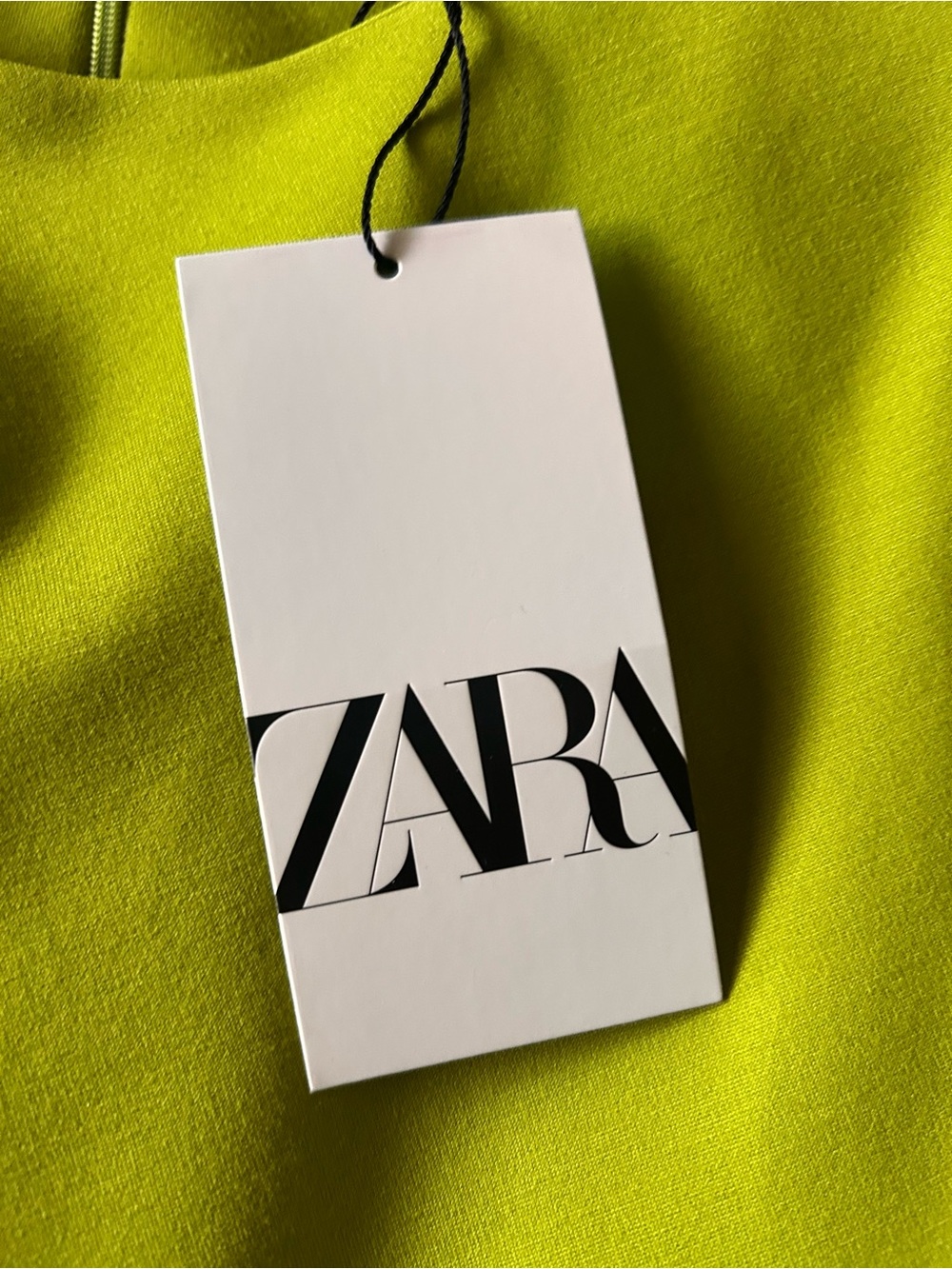 ZARA Lime Green Draped Midi Dress - Picture 3 of 6